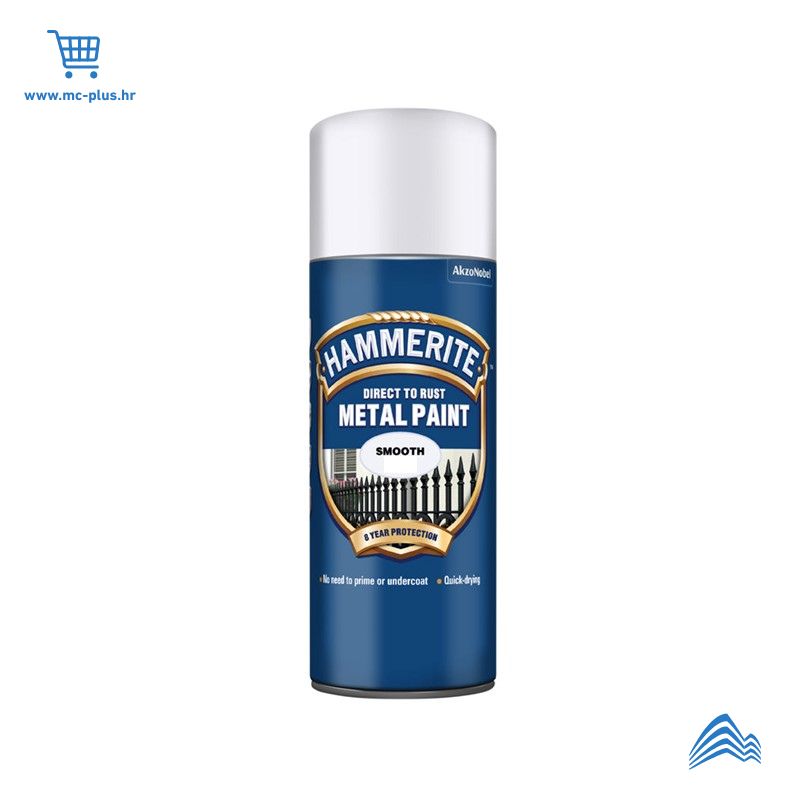 5084782 Hammerite sprej-Smooth-sjajni lak bijeli 400ml