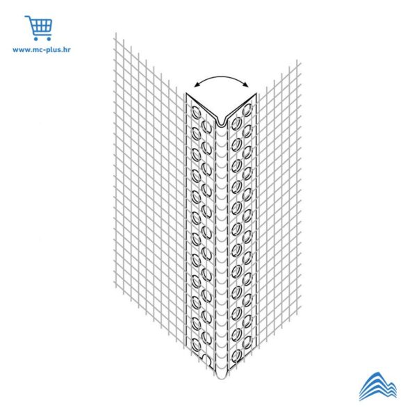 2081/250 PVC kutnik s mrežicom fleksibilni 135* 10x15/250