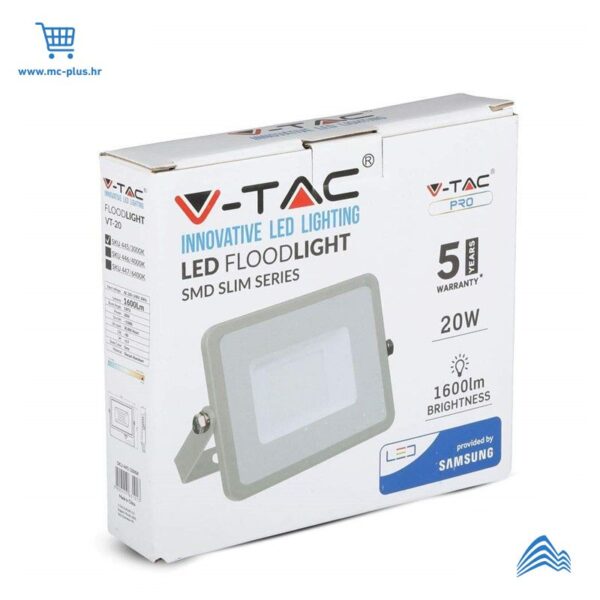 444 Reflektor 20W LED SMD Samsung čip bijelo kućište 6400K - 5 godina garancije