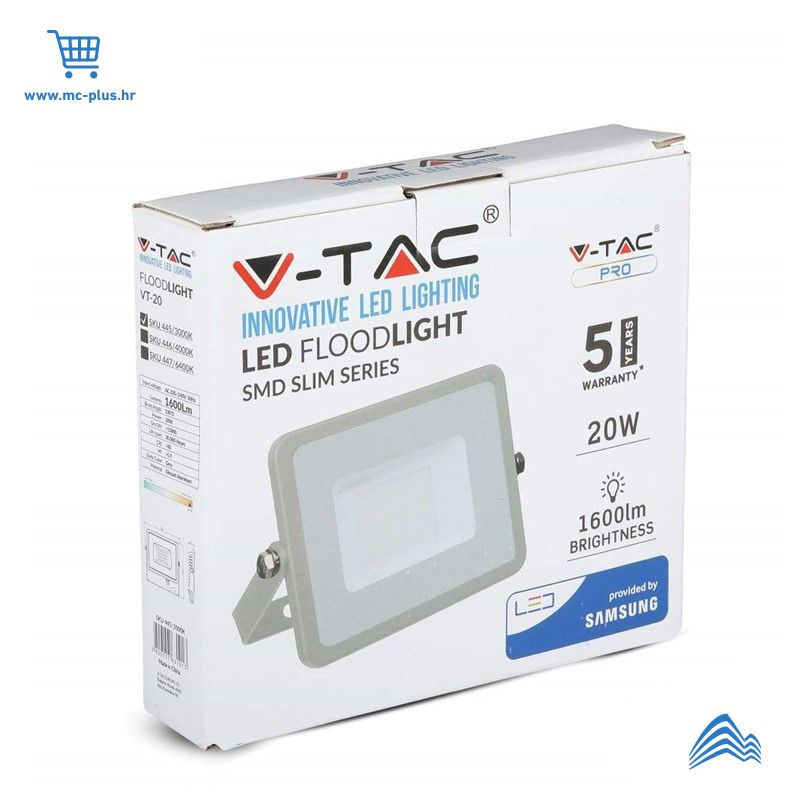 444 Reflektor 20W LED SMD Samsung čip bijelo kućište 6400K - 5 godina garancije