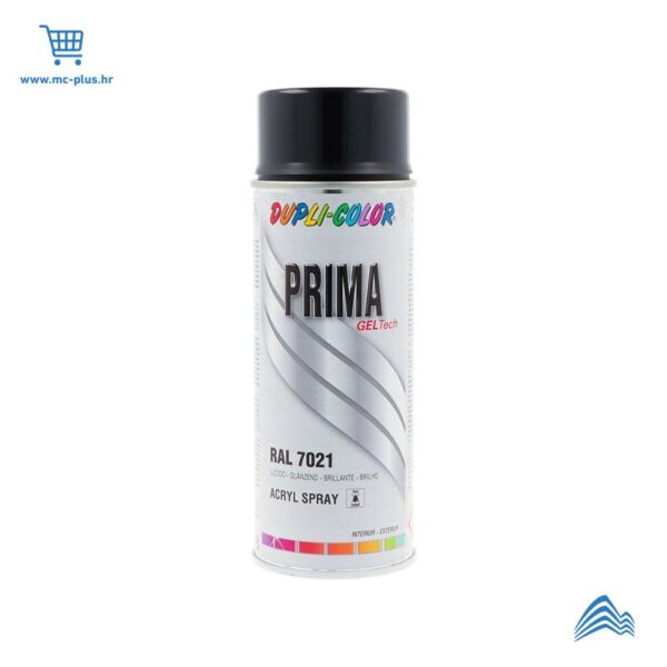 792403 Sprej black grey glossy 7021 400ml Prima