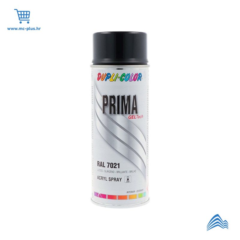 792403 Sprej black grey glossy 7021 400ml Prima