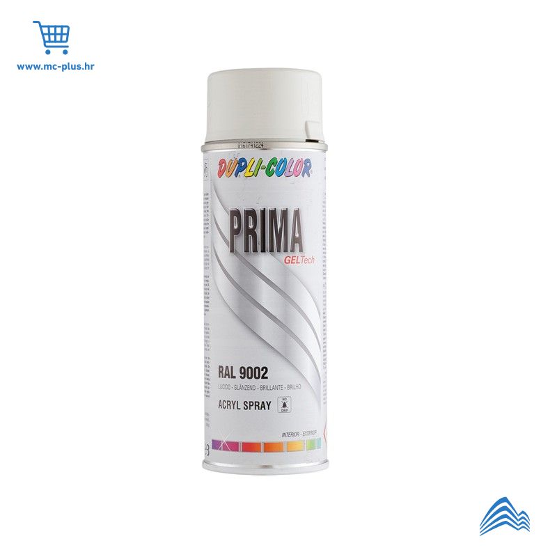 844393 Sprej grey white glossy 9002 400ml Prima