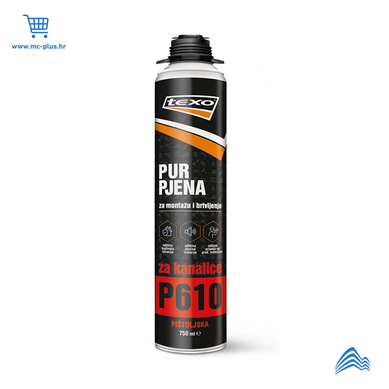 TX-PUR-07 Texo pur pjena za kanalice pištoljska 750ml, P610