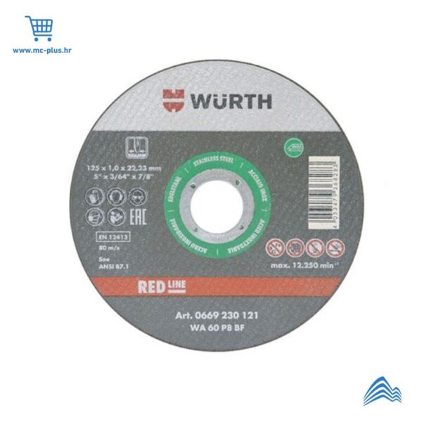 669 230121 Wurth rezna ploča inox 125x22,23